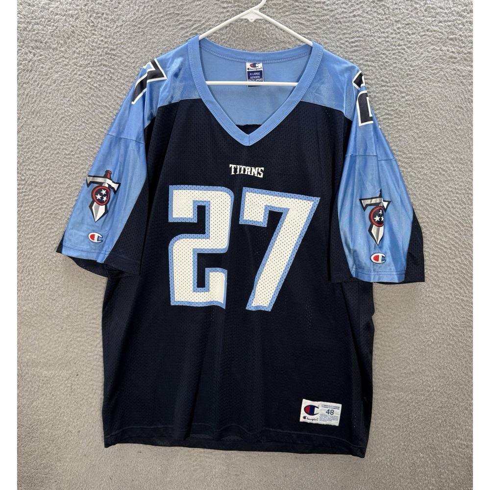 Vintage Tennessee‎ Titans Jersey Adult 48 Blue Eddie George #27 Champion 90s Y2K
